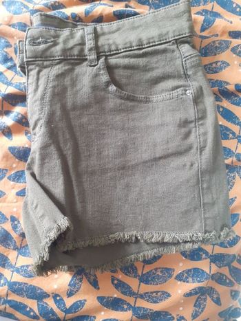 Short en jean kaki