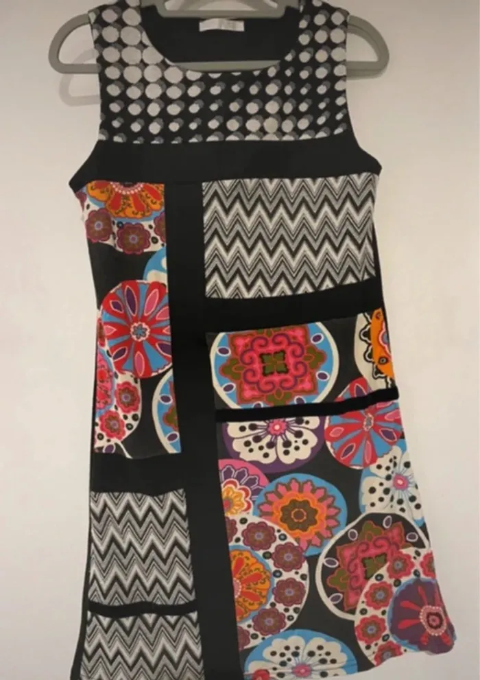 Robe patchwork colorée Promod – Taille 38 - photo numéro 2