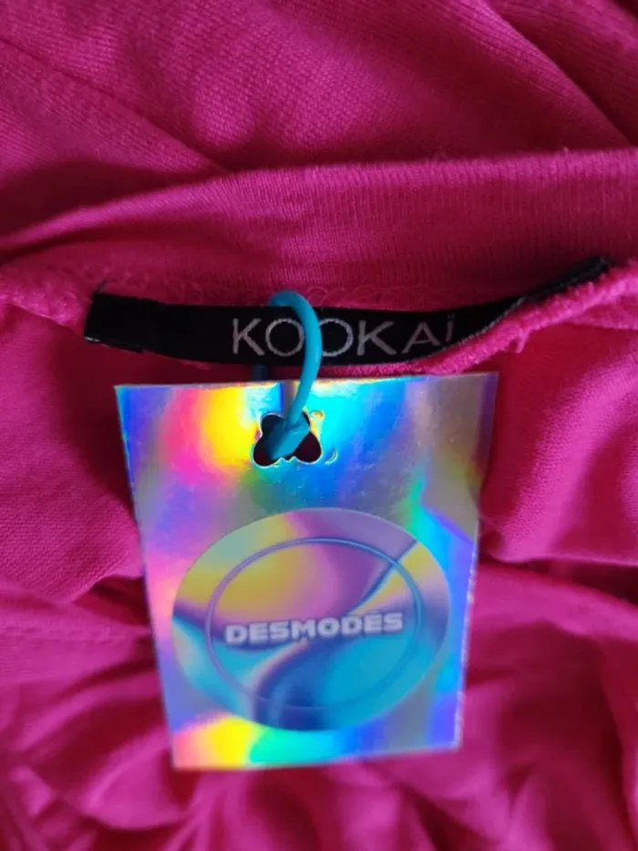Superbe tee-shirt original magenta sequins Kookaï - Pink Crush - photo numéro 8