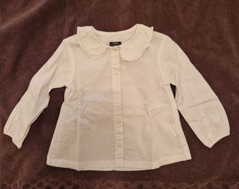Blouse Blanche Kiabi, Taille 24 mois , Excellent état