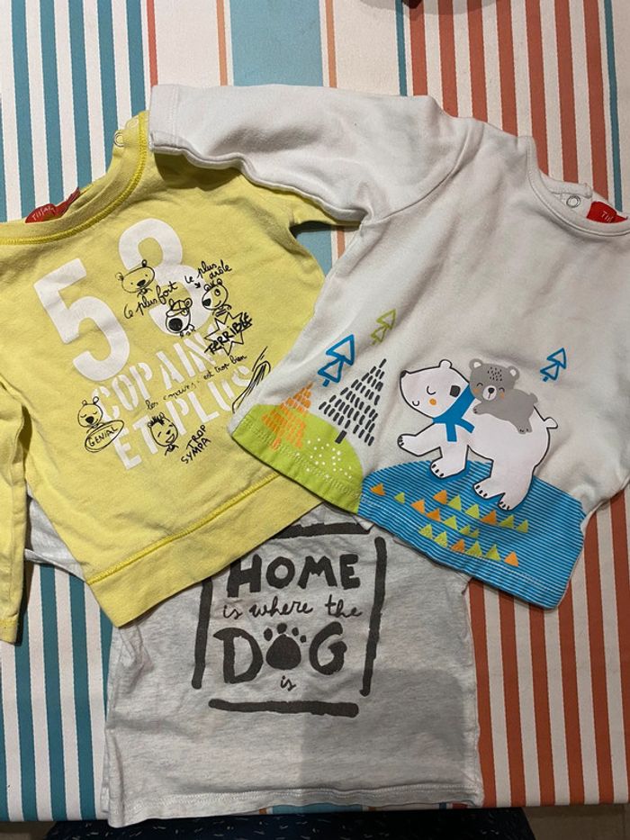 Lot 3 tee shirts manches longues