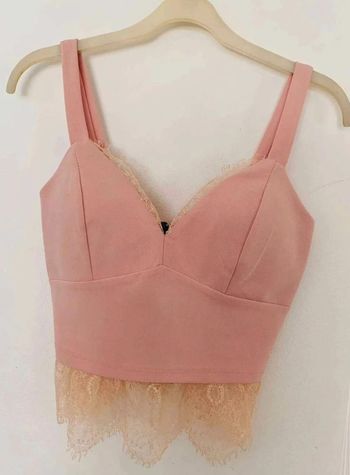 Haut Caraco Rose  dentelle Taille 36