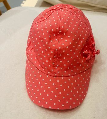 Casquette rose à petit pois blanc taille 46
