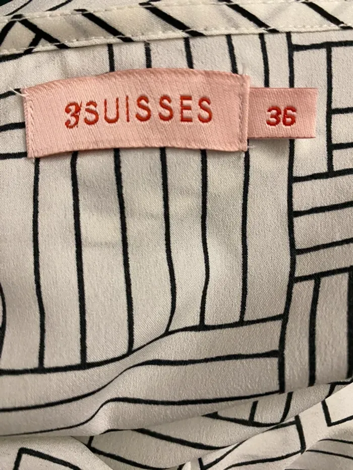 Blouse manches courtes noir et blanche graphique 3suisses - photo numéro 5
