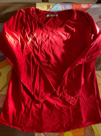 Tee shirt manche longue rouge