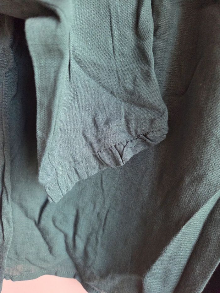 Blouse vert sapin majolica neuve avec dentelle - Taille L - photo numéro 5