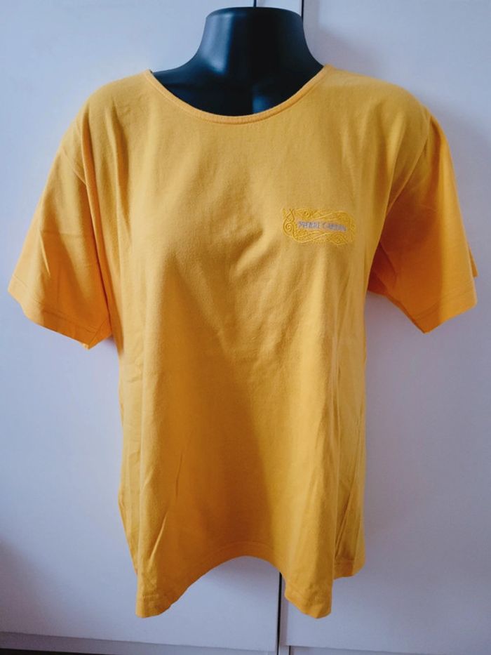 Haut Top tee shirt jaune Pierre Cardin taille XL 42 taille XXL 44 en 100% coton