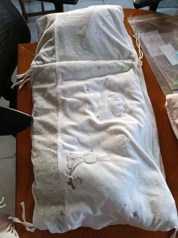 Tour de lit blanc/gris Kiabi