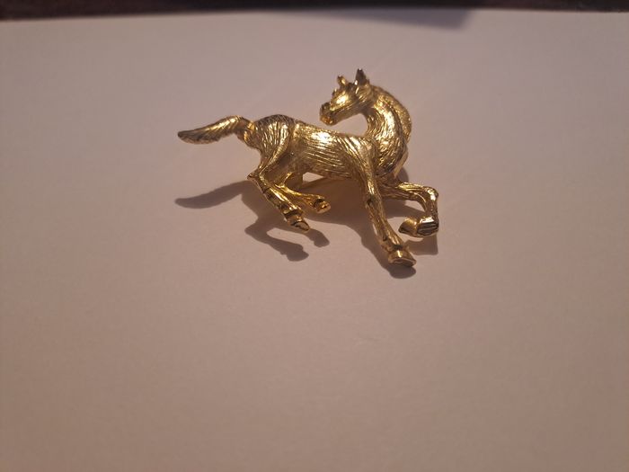 Broche cheval doré - photo numéro 3