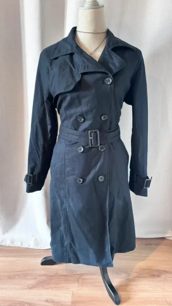 💕veste trench noir long hyper chic taille 40 L #MNGsuit #mango
