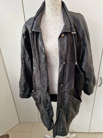 Veste Vintage Cuir Noir