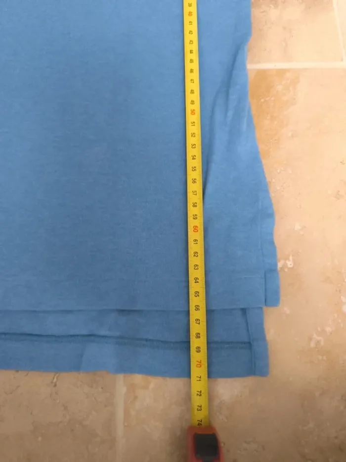 Polo Ralph Lauren homme S bleu clair logo jaune pima coton proche état neuf - photo numéro 5