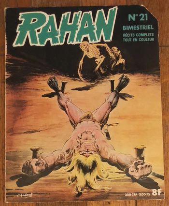 Ancien album Rahan N°21 bd 1976 + publicité plastifiée vintage