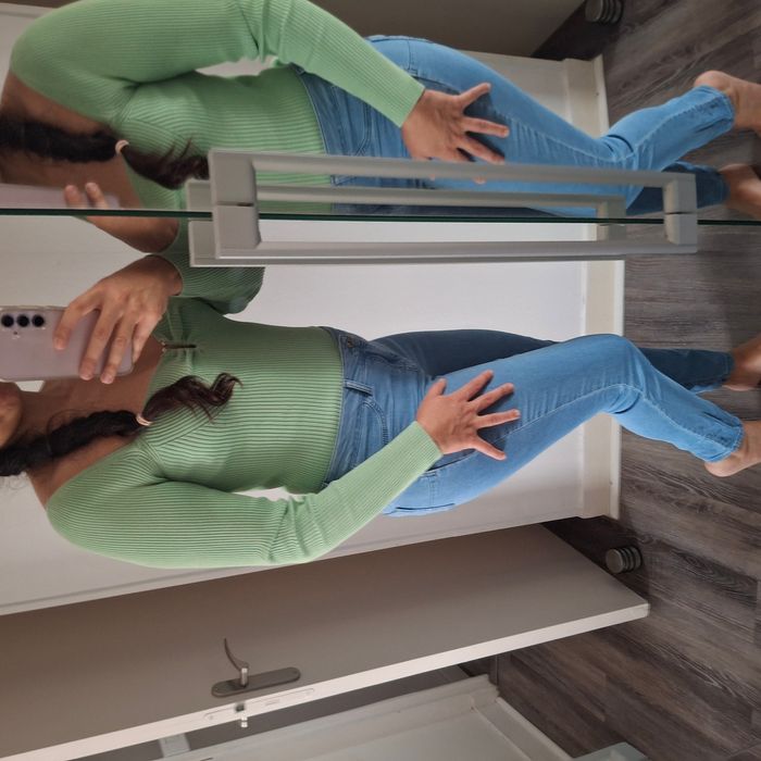 T-shirt femme vert menthe à manches longues - Taille TU - Mochy - photo numéro 8