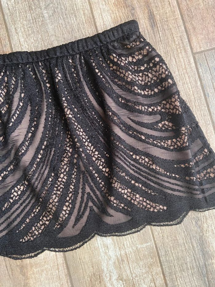 Magnifique jupe courte Zara en dentelle noir - photo numéro 2