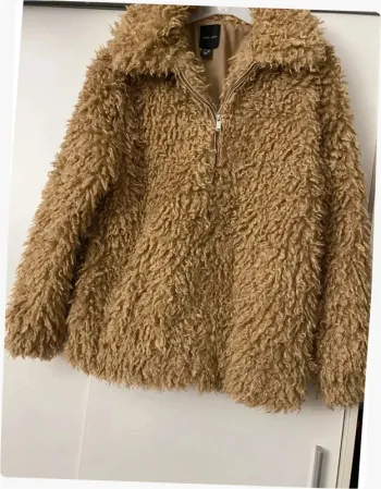 Manteau shaggy beige New look