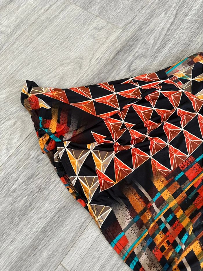 Jupe bariolée ethnique aztèque multicolore Vintage TU - photo numéro 4