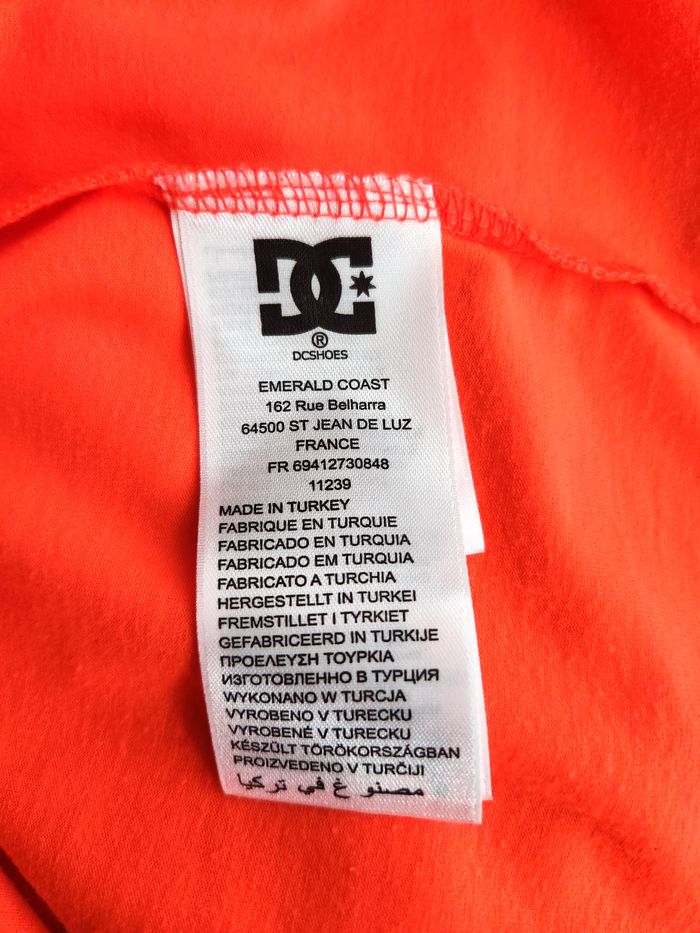 T-shirt DC Shoes - Orange - Taille XS - Motif Vintage - photo numéro 6