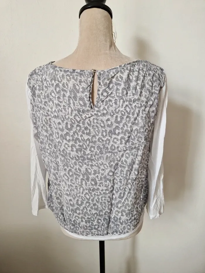 Blouse léopard bleu marella taille L - photo numéro 2