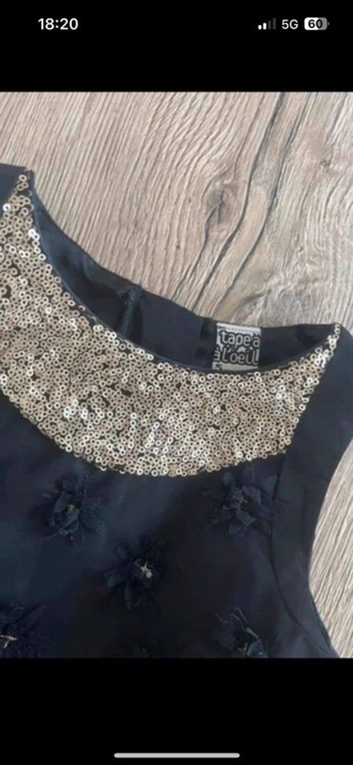 Robe tape à l’œil fête noir et or avec tulles - photo numéro 6