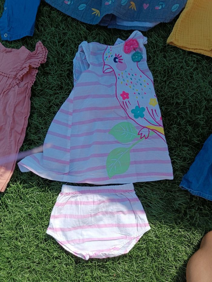 Robe 3 mois avec sa culotte/bloomer assorti