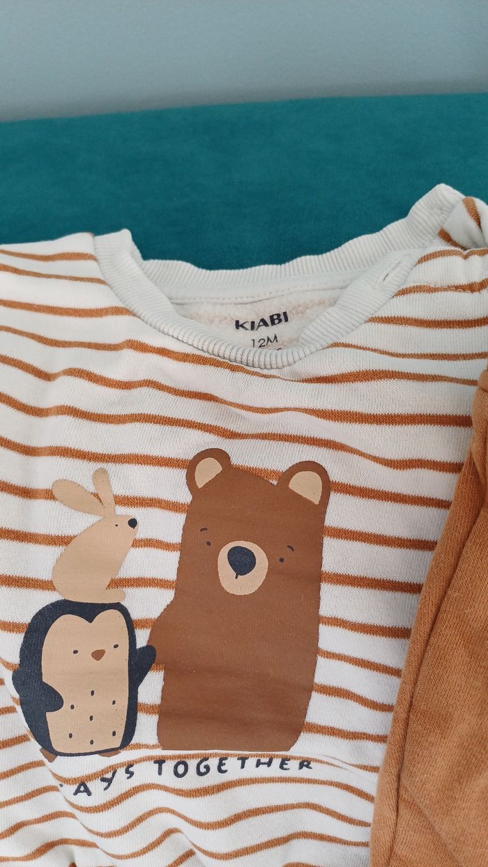 Ensemble Kiabi 12 mois camel et blanc - photo numéro 2