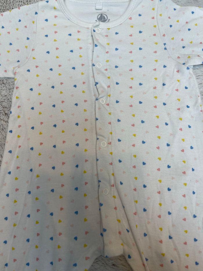 Bodyjama blanc cœur de couleur - Petit Bateau - photo numéro 2