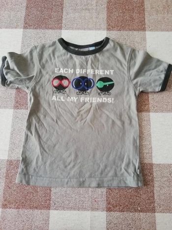 Tee shirt 24 mois gris manches courtes okaidi