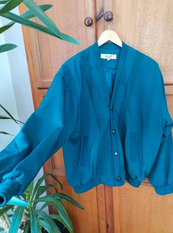 Veste bombers oversize aviateur teddy avec effet motif I. Code Y2k