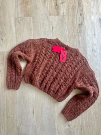 Pull Hugo Crop Torsadé Marron L