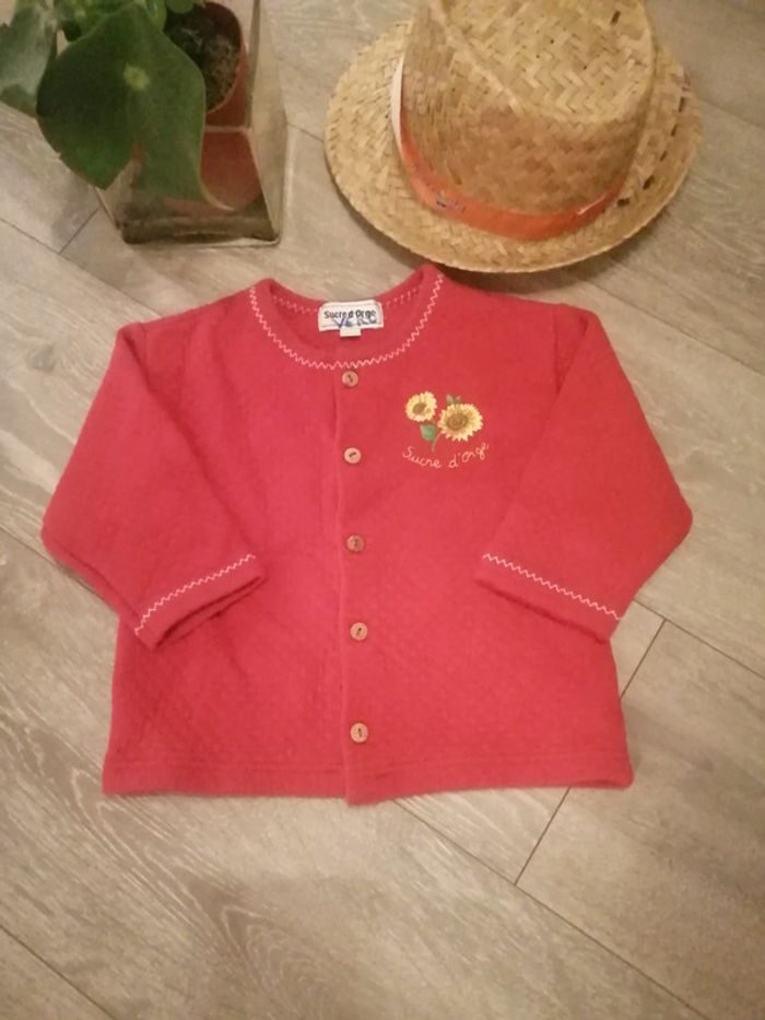 , 🌸Veste légèrement matelassée rouge Taille 2 ans "Sucre D'orge" - photo numéro 4