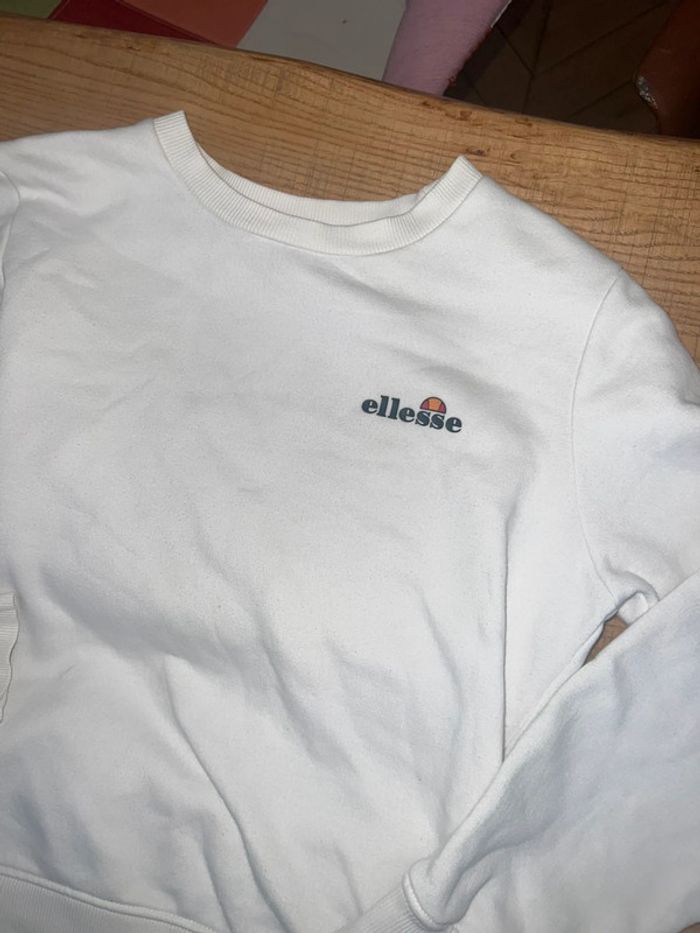 Pull sweat ellesse fille ado 12 13 ans blanc XXS - photo numéro 4