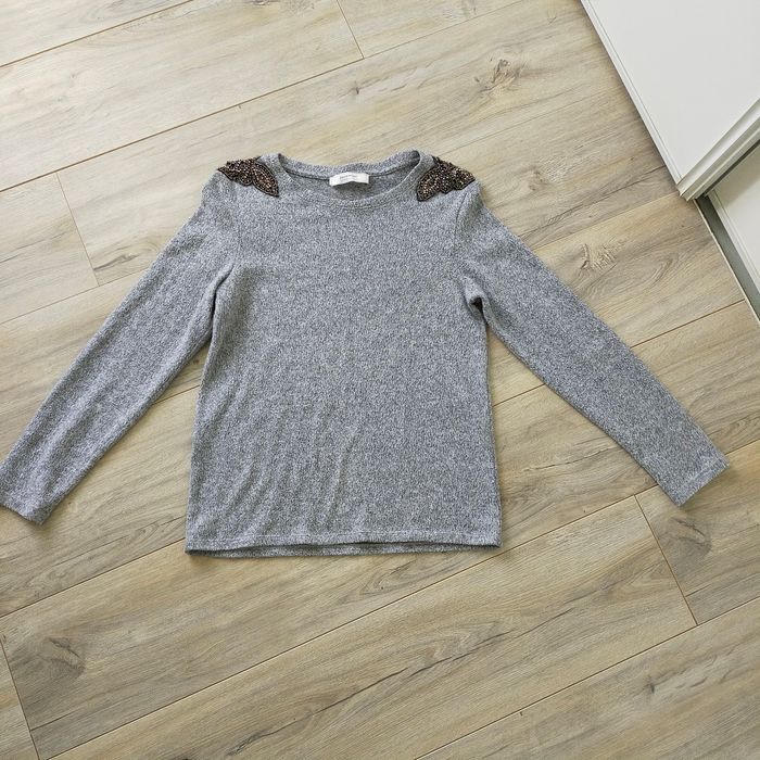Pull d'hiver chaud Promod femme taille 36 gris a strass - photo numéro 3