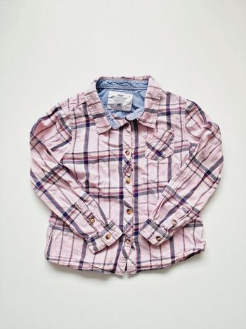 H&M - Chemise à carreaux, manches longues - Rose (4 ans)