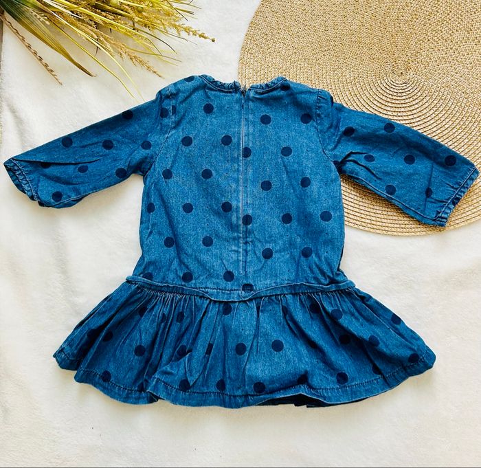 Robe bleue à pois - 6 mois - photo numéro 2