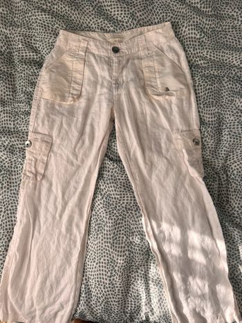 Pantalon lulu castagnette taille 38 lin blanc