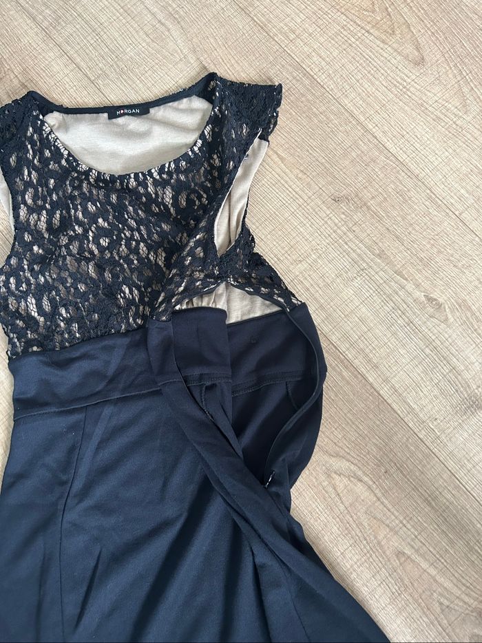 Robe noire et beige avec dentelle Morgan taille 36 bon état - photo numéro 9