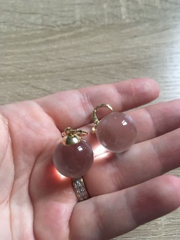 Boucles d’oreilles NEUVES femme forme ronde /  boule de cristal 🔮 couleur transparente