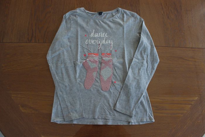 T-shirt sequins manches longues fille 12 ans - photo numéro 3