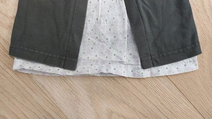 T-shirt 2 en 1 gris blanc bouton pailette - photo numéro 4
