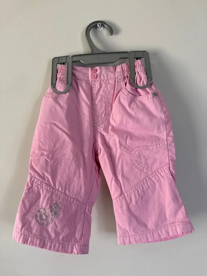 👖pantalon rose épais avec doublure - bébé fille - 6 mois - Tissaia -bon état