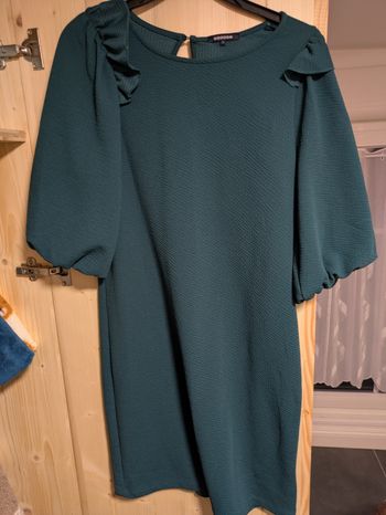 Robe bleu/vert canard manches bouffantes Bonobo