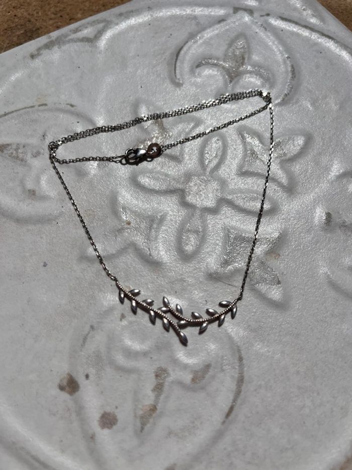 Collier fleuri argenté - photo numéro 2
