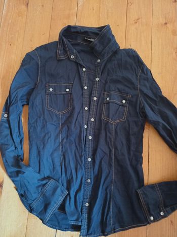 Chemise cintrée bleu marine
