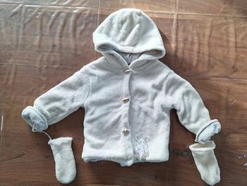 Veste intérieur écru moufles Papylou 3 ans