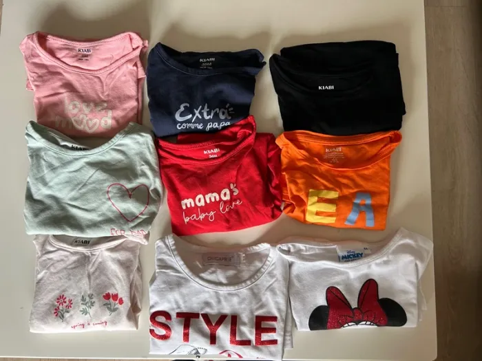 Lot de 9 t-shirt manches courtes 36 mois