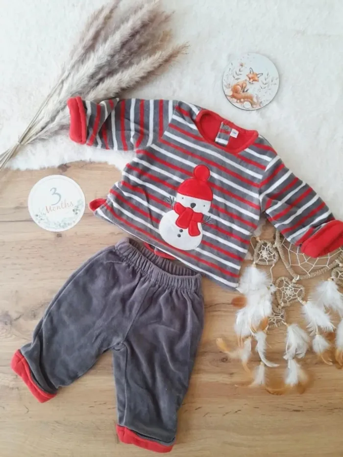 Ensemble chaud et confortable velours 3 mois garçon
