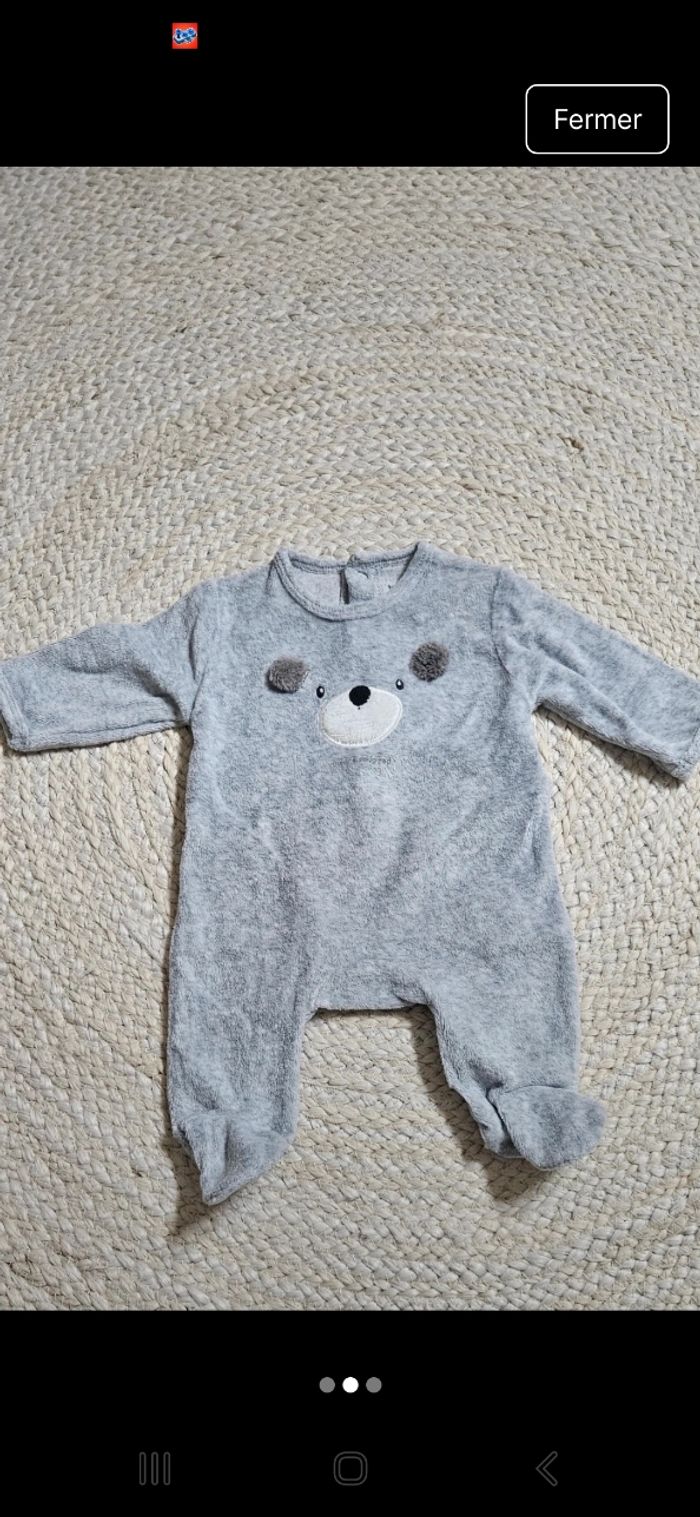 Pyjama velours 1 mois - photo numéro 2
