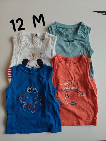 Lot débardeurs bébé garçon 12 mois