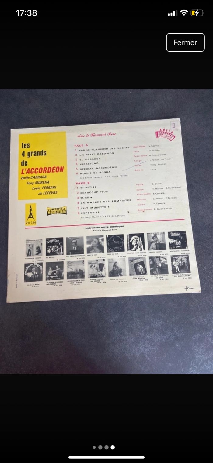 Vinyle 33 tours Les quatre grands de l’accordéon - photo numéro 4